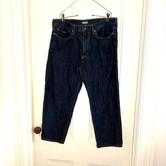 Lands’ End Square Rigger Jeans 36 x25 Traditional Fit Dark Wash Blue Denim - Picture 1 of 8